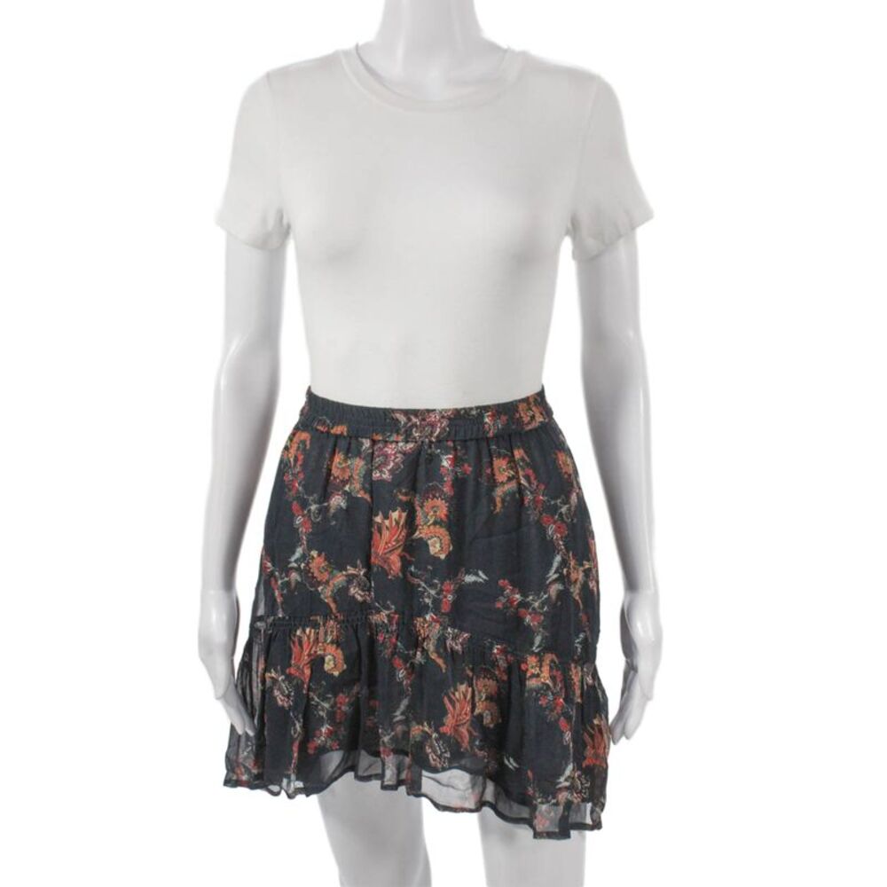 IRO Women A-Line Floral Multicolor Viscose Short Skirt Size 38